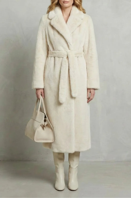 Oversized faux fur jas