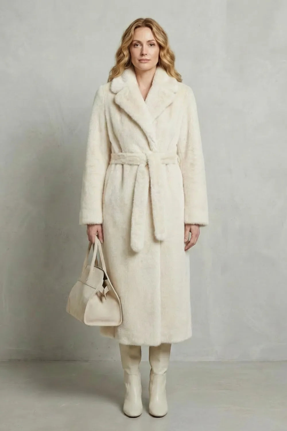 Oversized faux fur jas