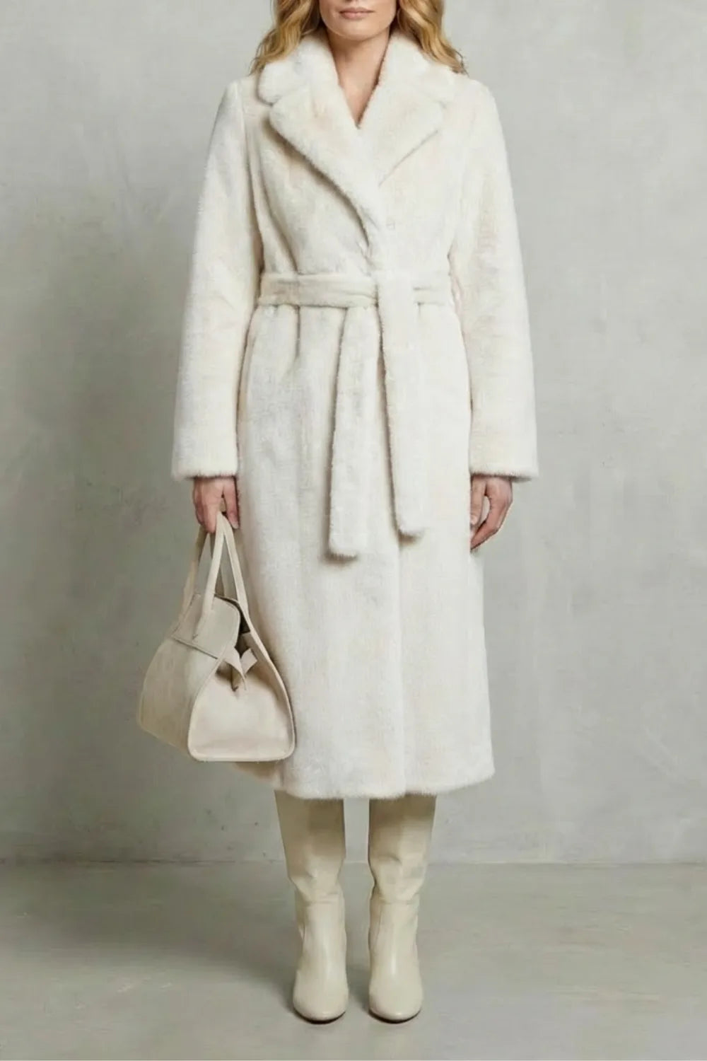 Oversized faux fur jas