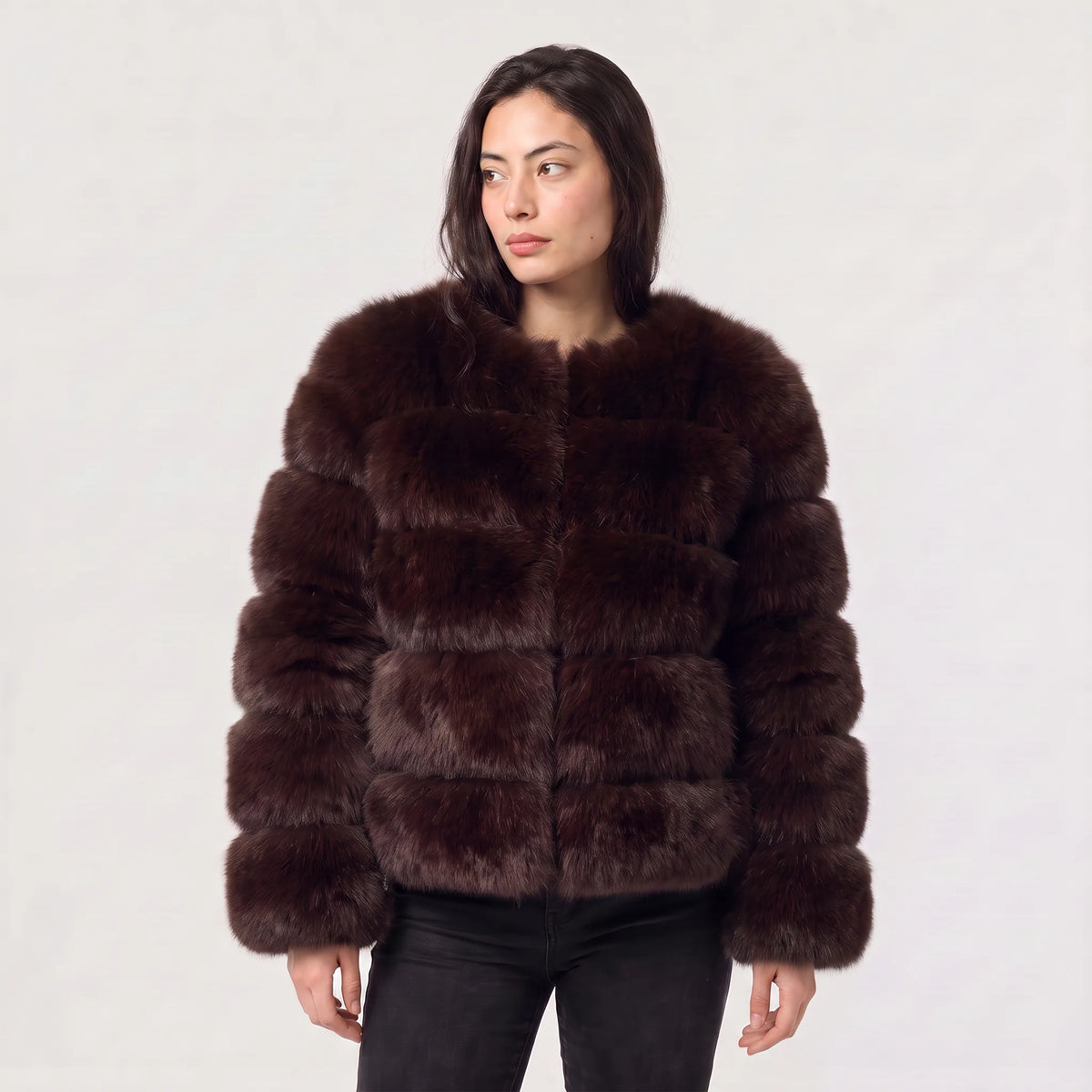 Faux fur jacket met lange mouwen