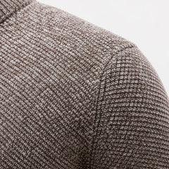 Zip-up trui met mock neck