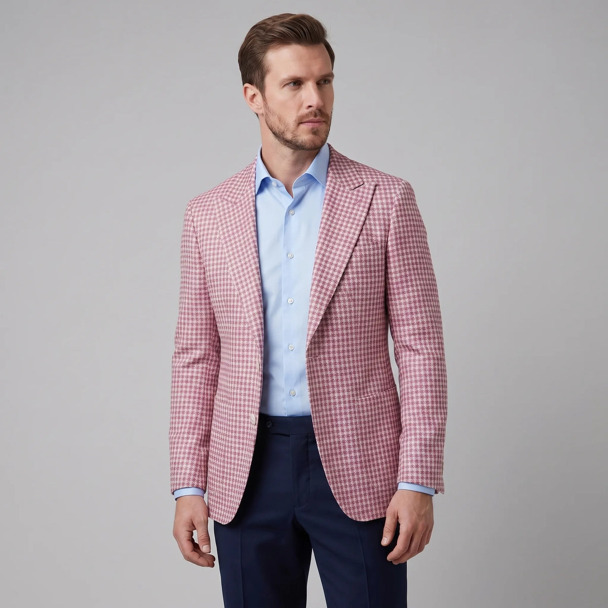 Heren blazer met houndstooth patroon