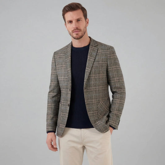 Checked blazer met lange mouwen