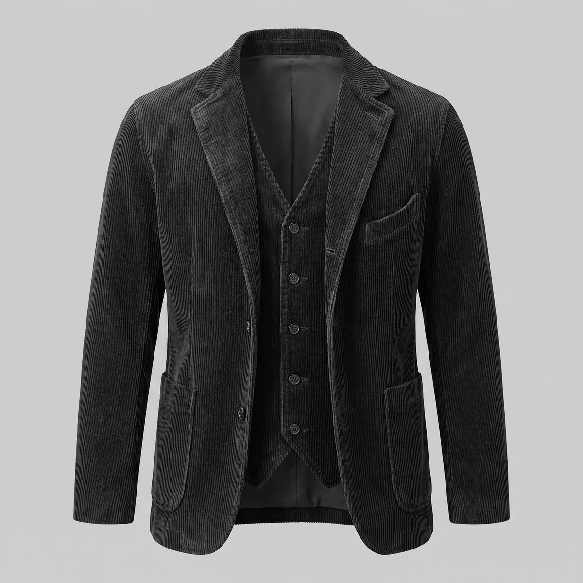 Heren corduroy blazer met vest
