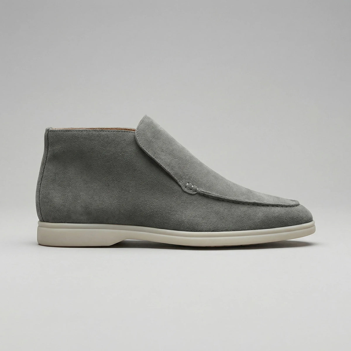High-top suede loafers
