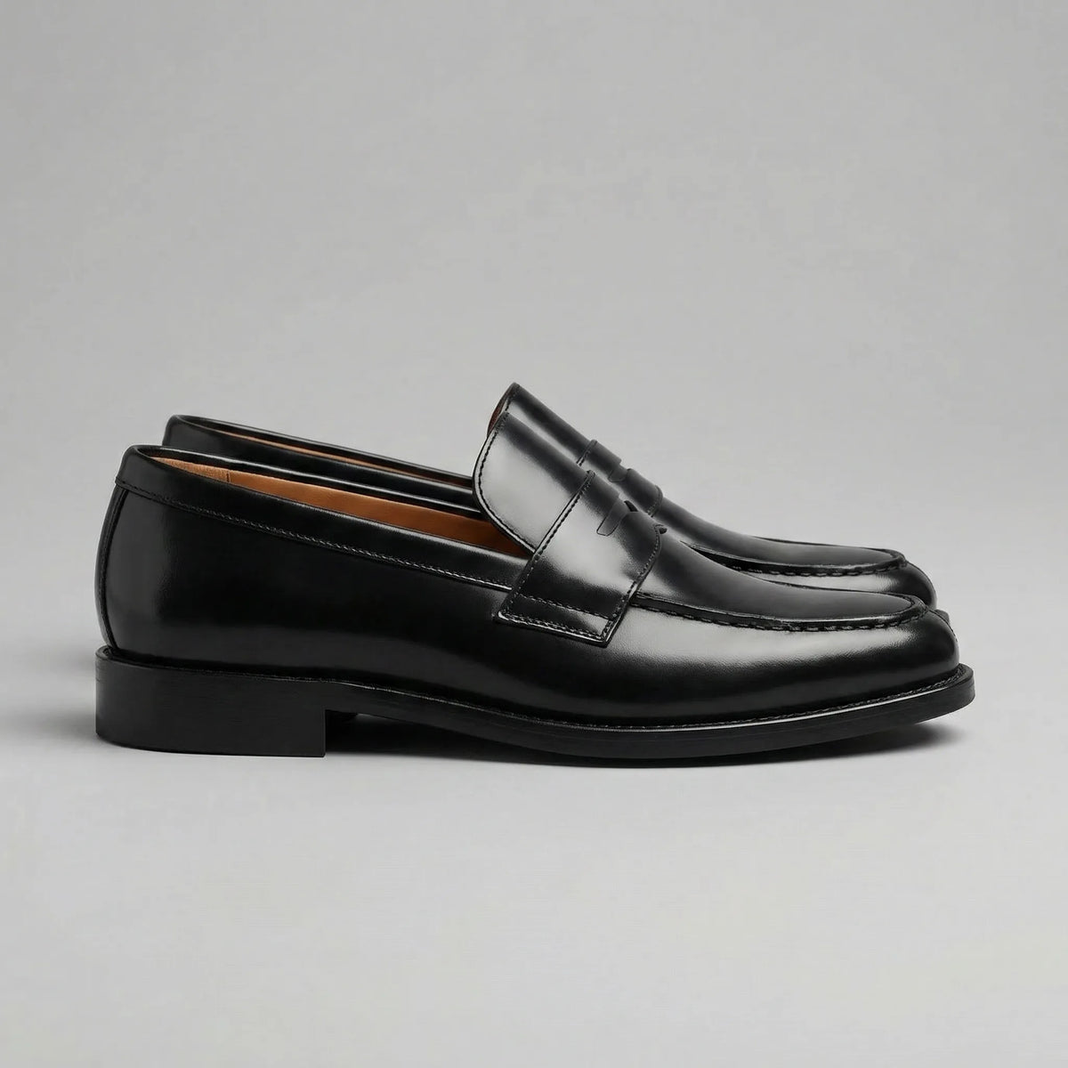 Zwarte leren penny loafers