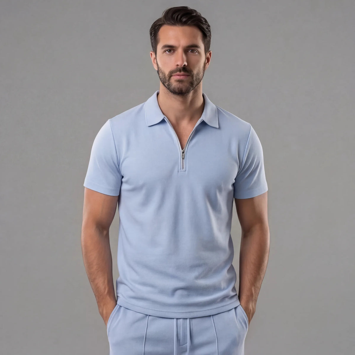 Polo shirt met korte mouwen en shorts