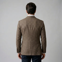 Double breasted blazer met ruitpatroon