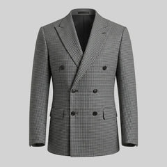 Double breasted blazer met ruitpatroon