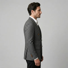 Double breasted blazer met ruitpatroon