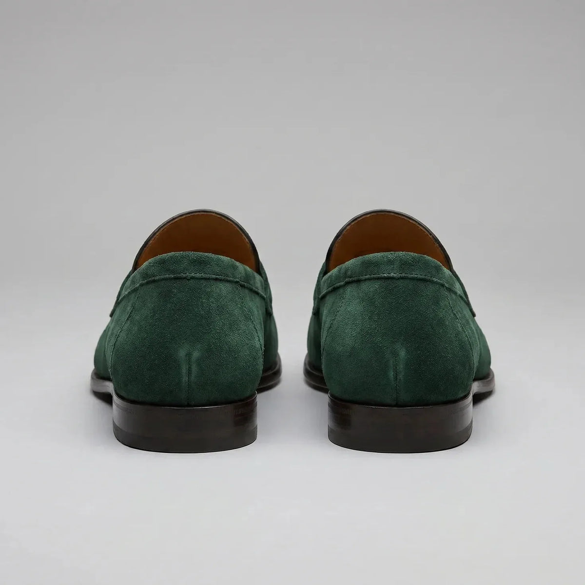 Bruine penny loafers met suède look
