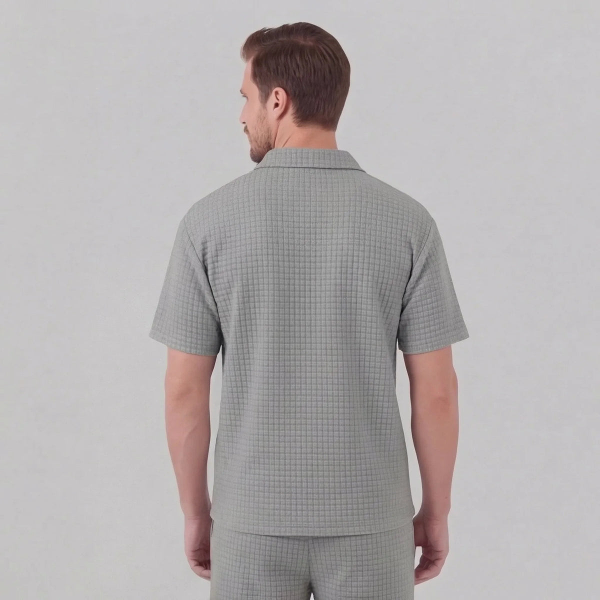 Waffle knit set met korte mouwen