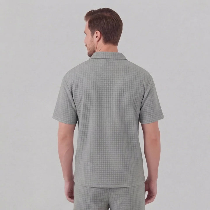 Waffle knit set met korte mouwen