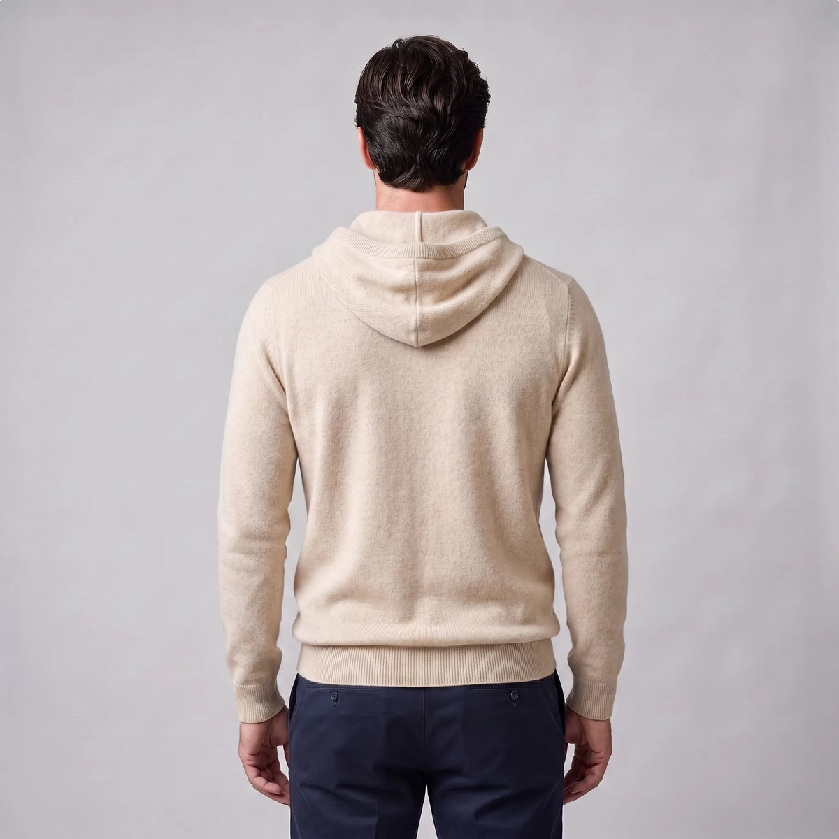Hoodie met trekkoord en ribbels