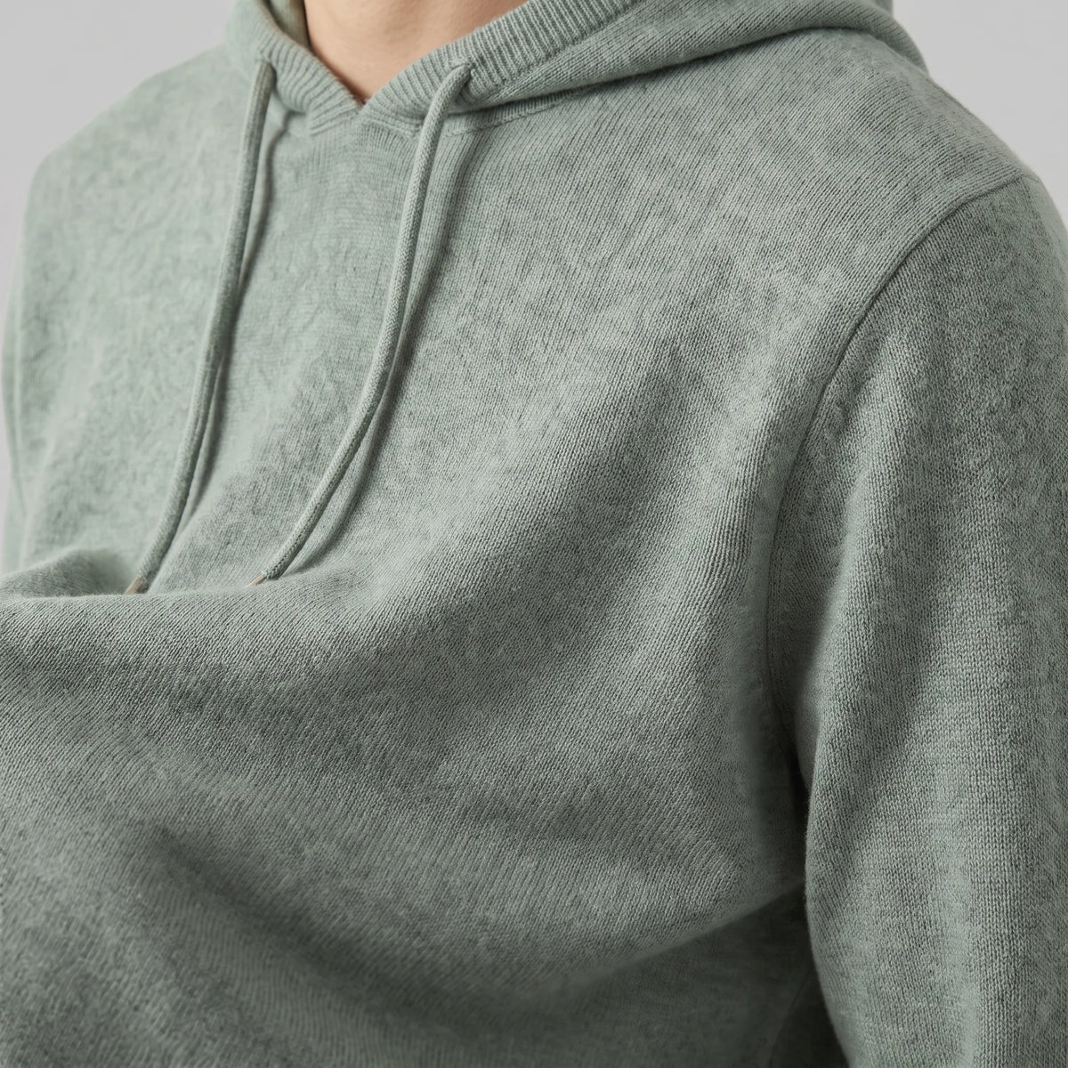 Hoodie met trekkoord en ribbels