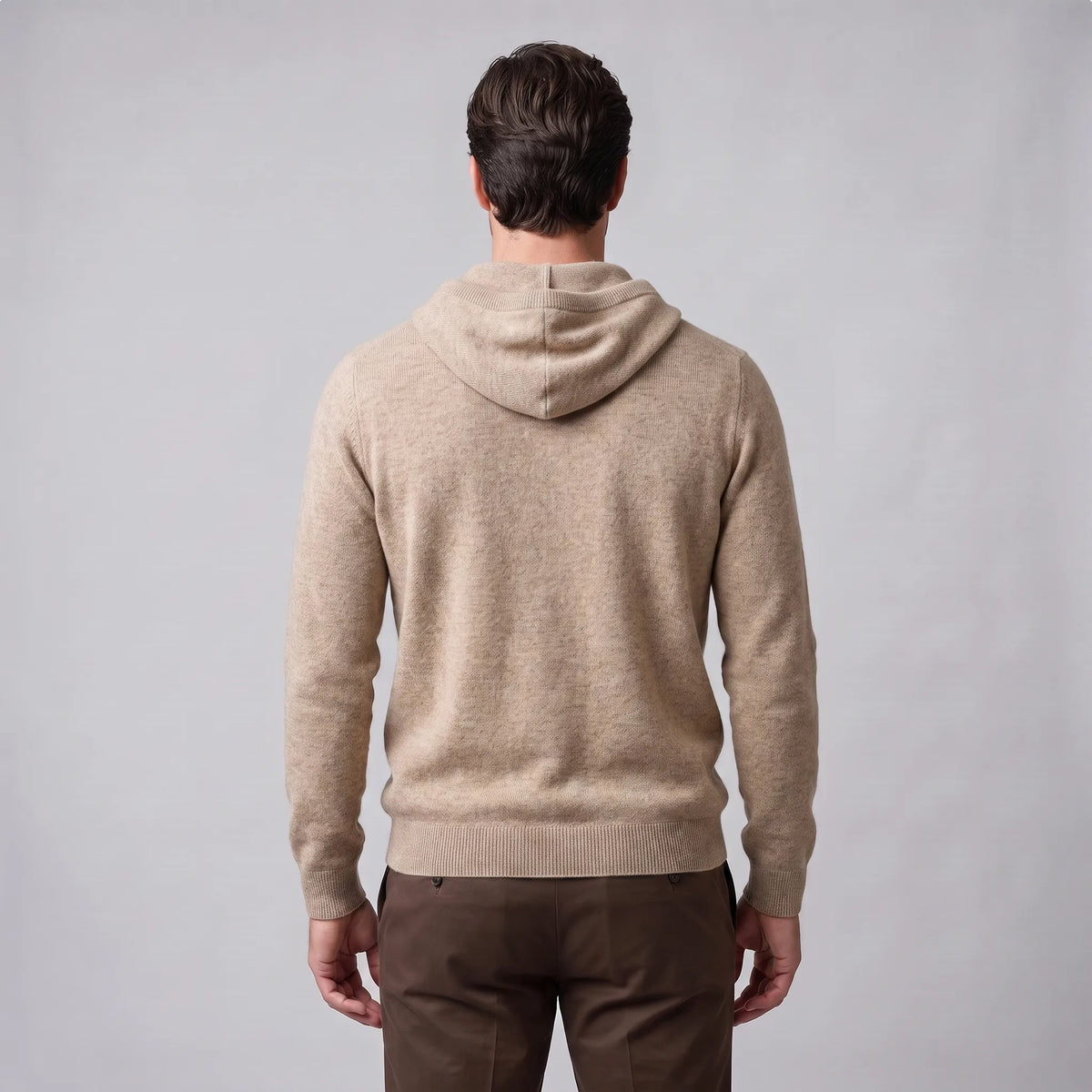 Hoodie met trekkoord en ribbels