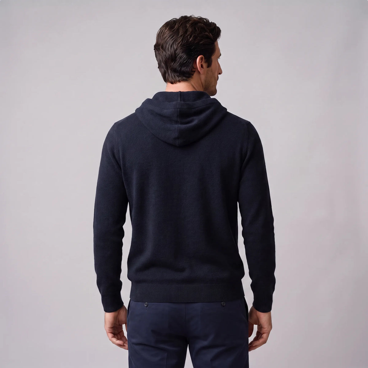 Hoodie met trekkoord en ribbels