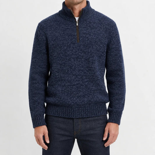 Zip-up trui met mock neckline