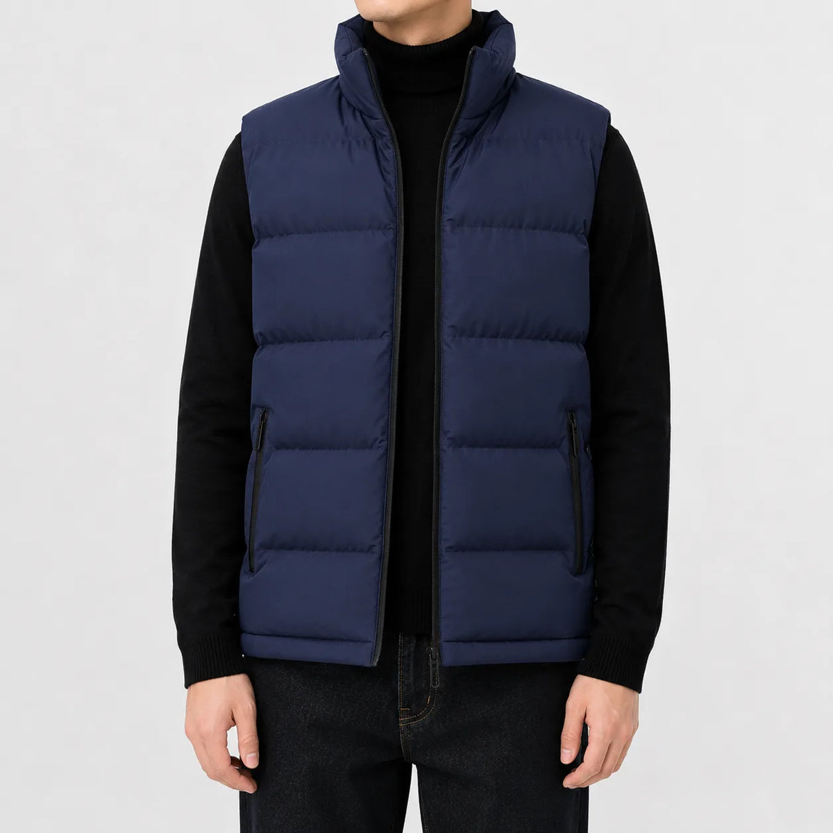 Gilet met hoge kraag en rits