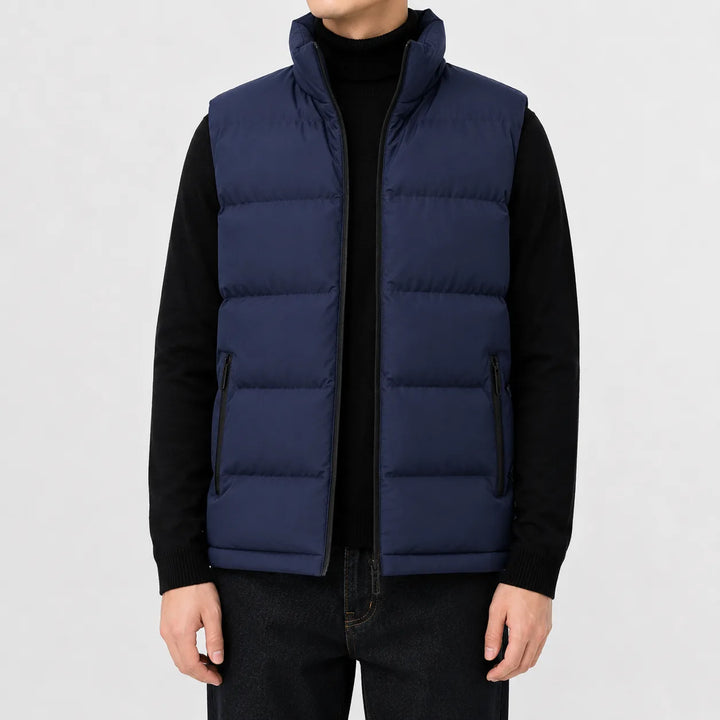 Gilet met hoge kraag en rits
