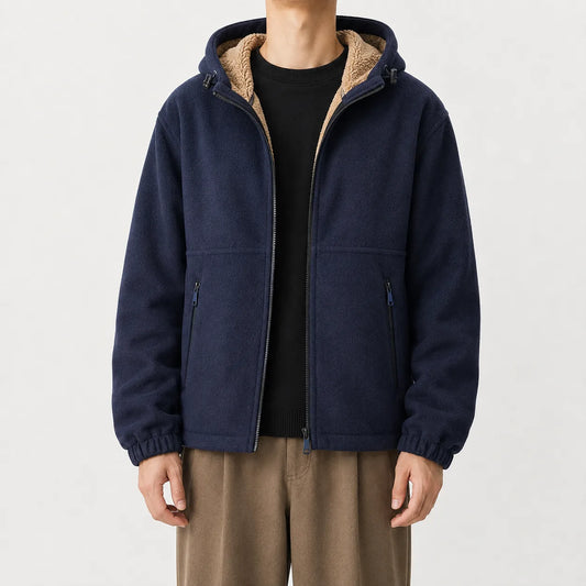 Hoodie met fleece en rits