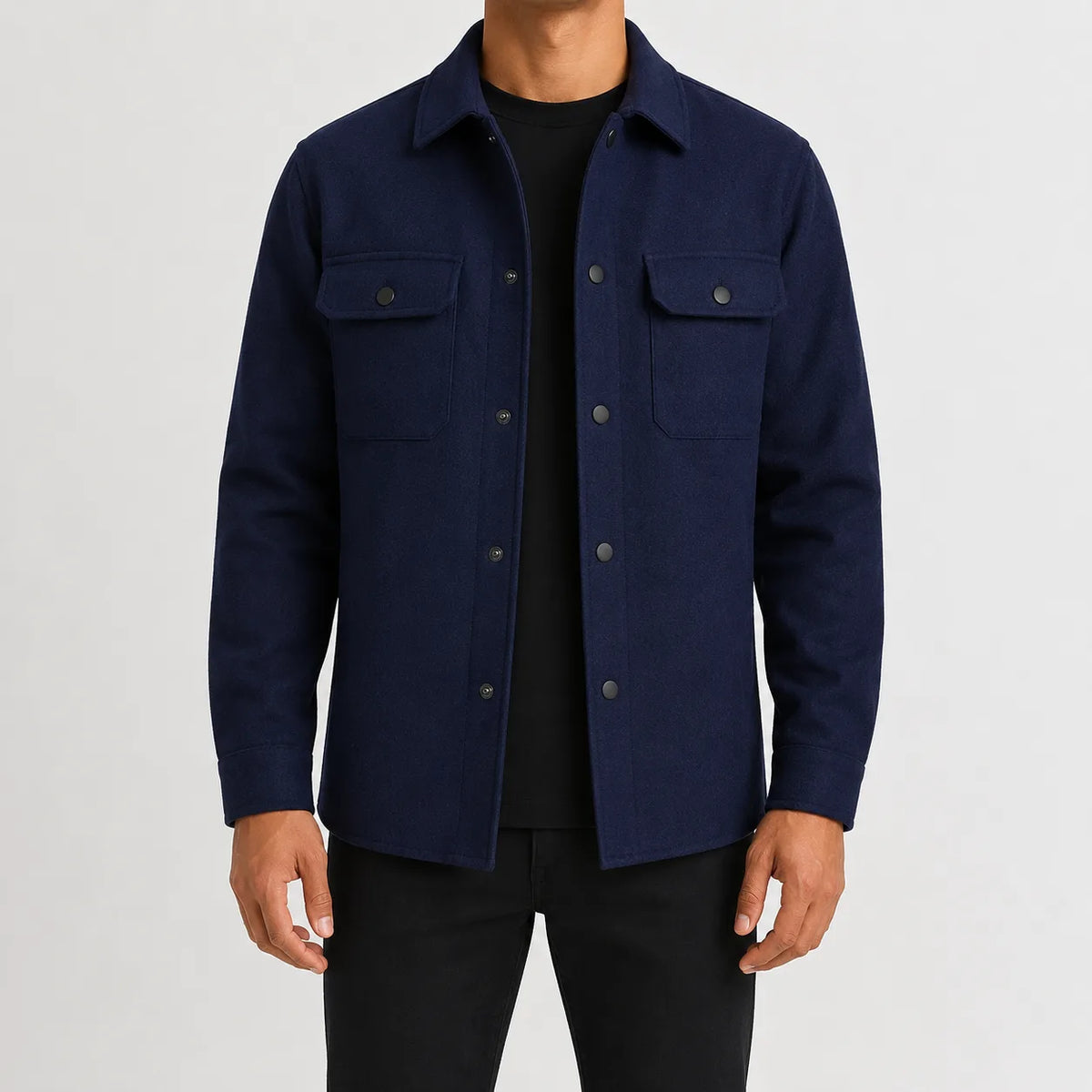 Overshirt met mandarin kraag