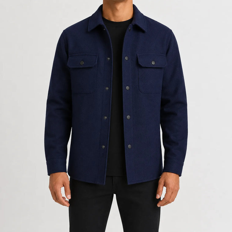 Overshirt met mandarin kraag