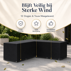 L Vormige Tuinmeubelhoes 250x250x90 cm Waterdicht - Loungeset Hoes