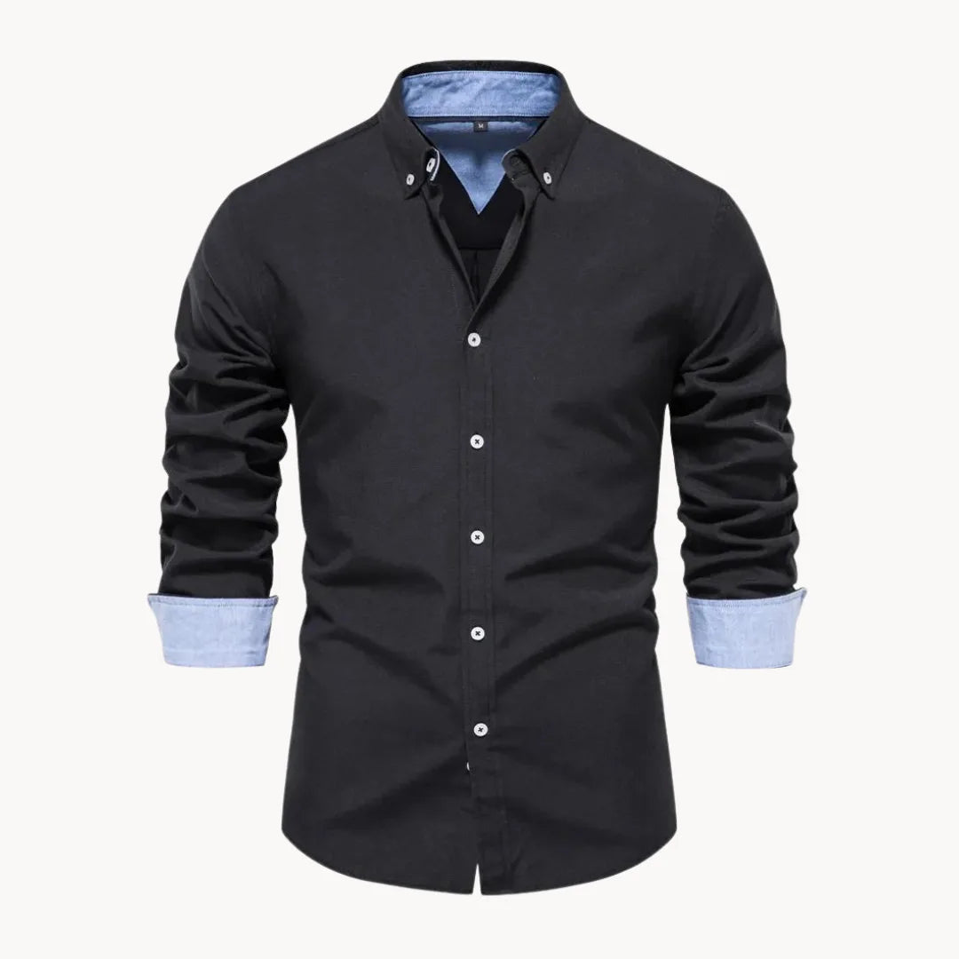 Overhemd met button-down kraag en lange mouwen