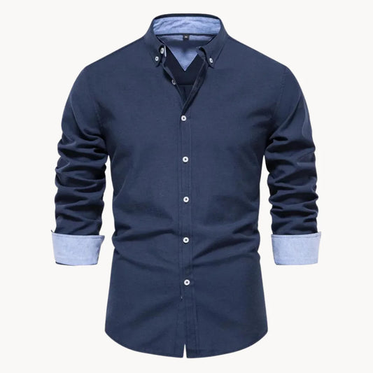 Overhemd met button-down kraag en lange mouwen