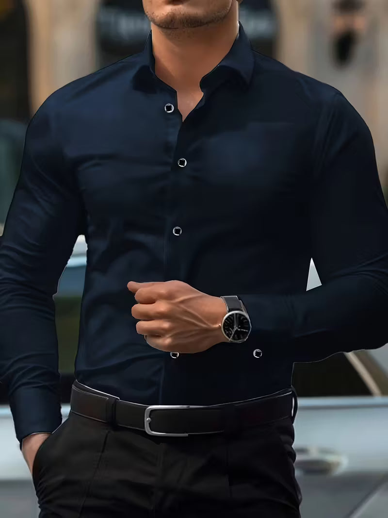 Overhemd met geometrisch patroon en slim fit