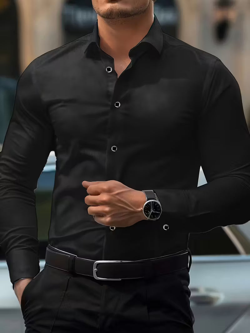 Overhemd met geometrisch patroon en slim fit