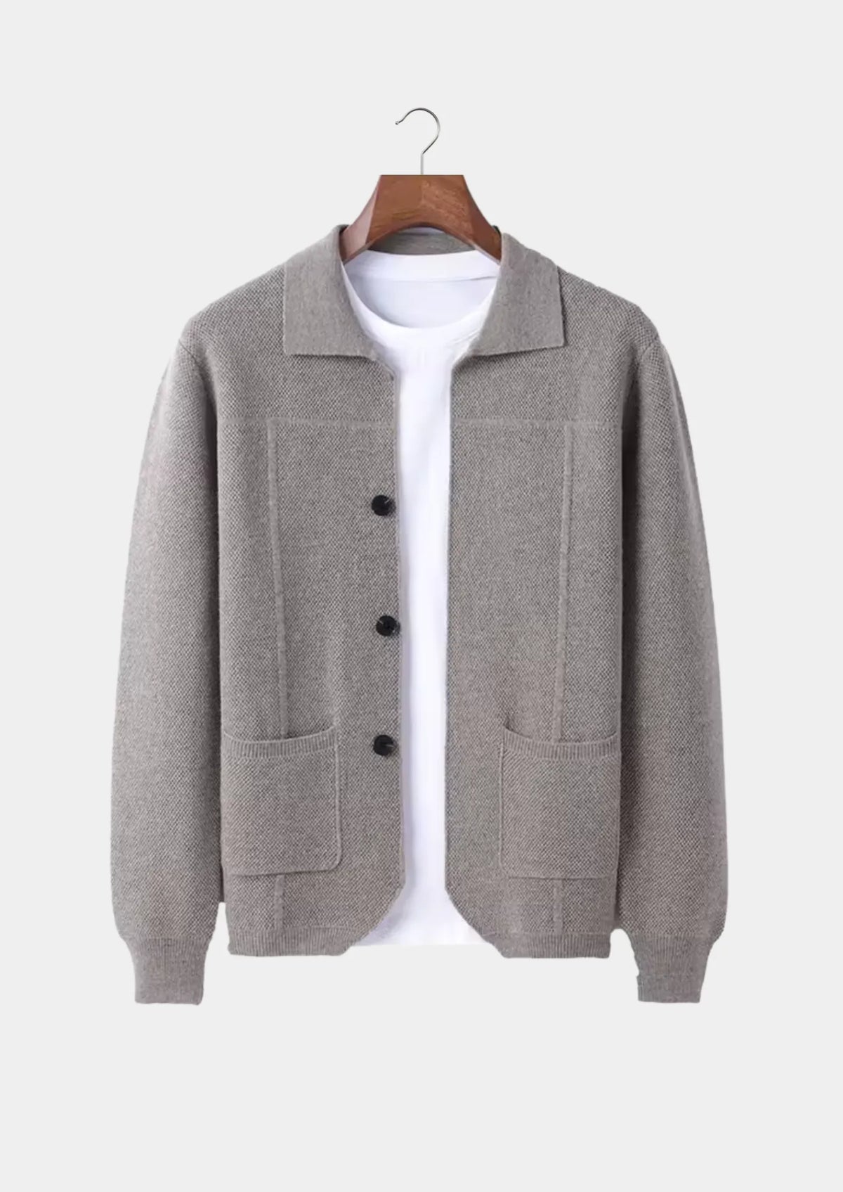 Overhemd van 100% cashmere met knoopsluiting