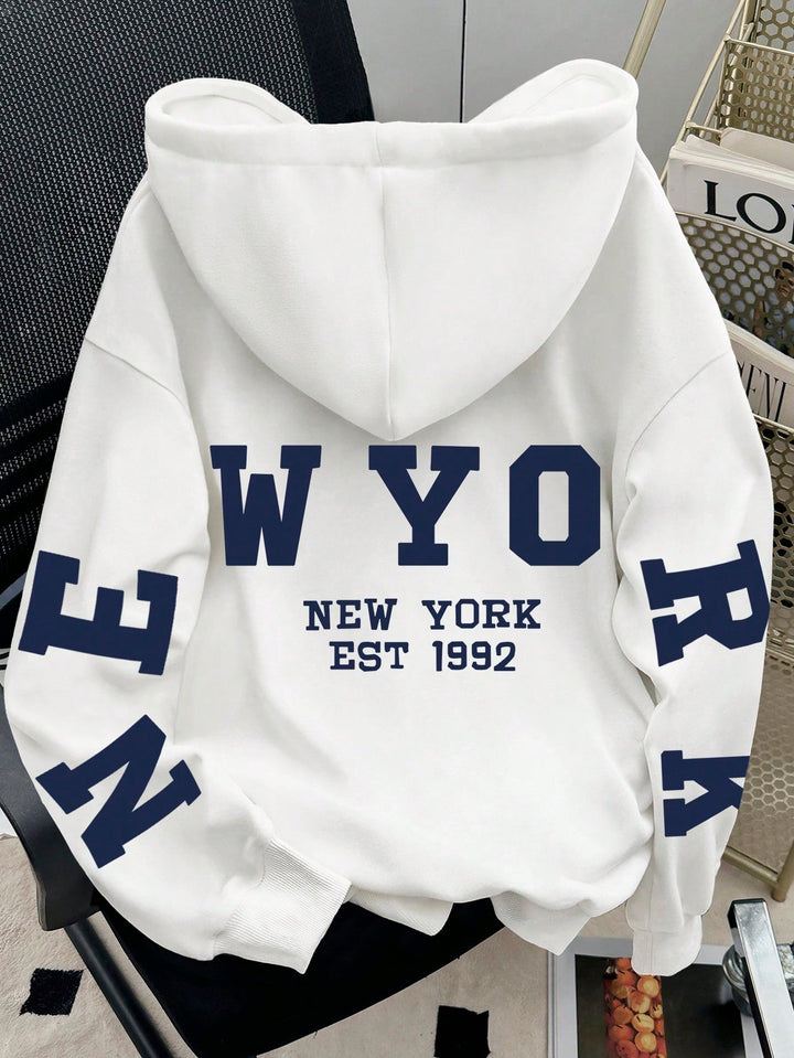 Oversized hoodie met luipaardprint en capuchon