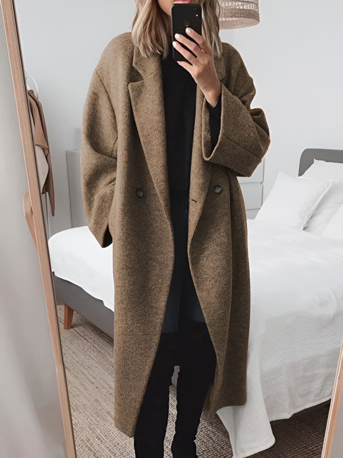 Oversized jas met dubbele knoopsluiting