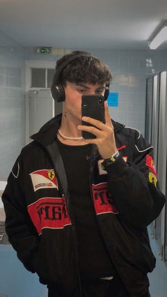 Oversized jas met ritsluiting en opstaande kraag