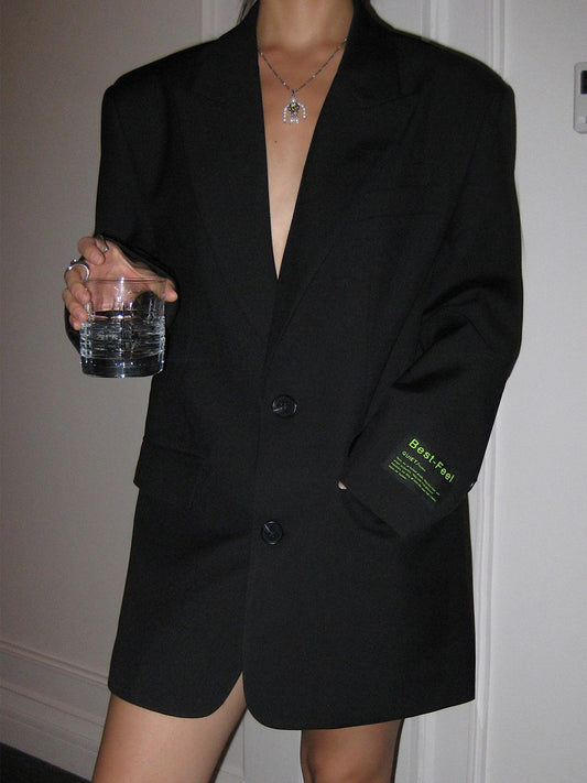 Oversized lange blazer met reverskraag