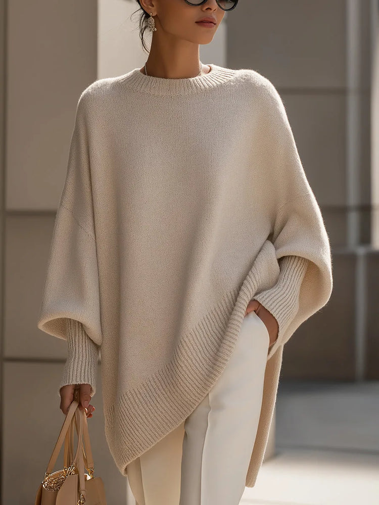 Oversized trui met ribgebreide afwerking