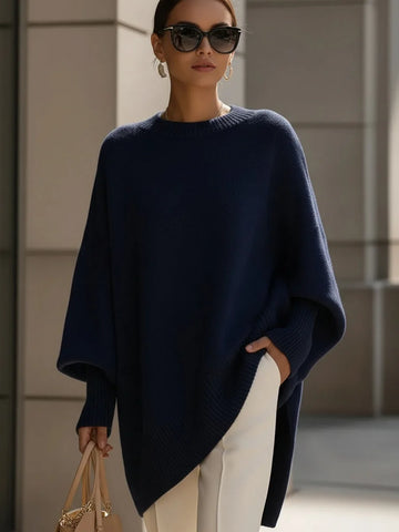 Oversized trui met ribgebreide afwerking