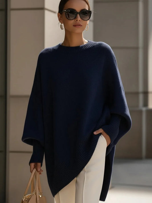 Oversized trui met ribgebreide afwerking