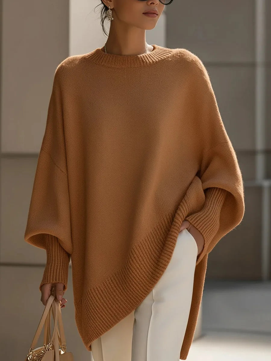 Oversized trui met ribgebreide afwerking