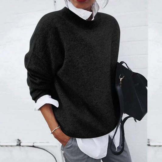Oversized trui met ronde hals en lange mouwen