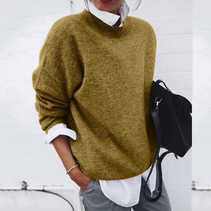 Oversized trui met ronde hals en lange mouwen