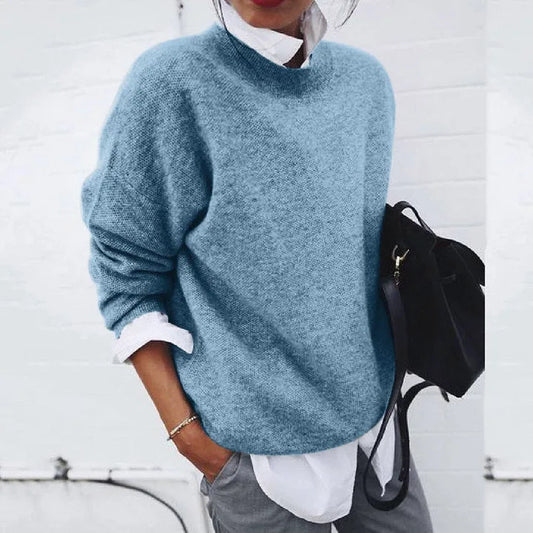 Oversized trui met ronde hals en lange mouwen