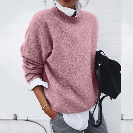 Oversized trui met ronde hals en lange mouwen