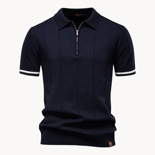Polo met korte rits en klassieke kraag