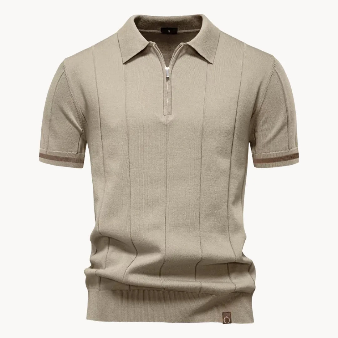 Polo met korte rits en klassieke kraag