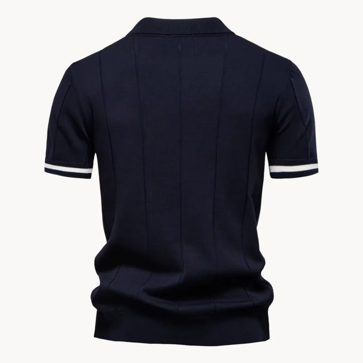 Polo met korte rits en klassieke kraag