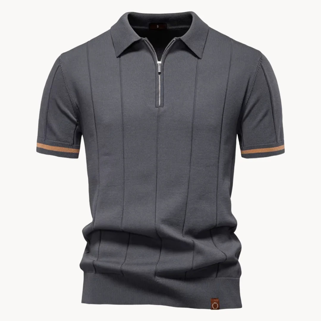 Polo met korte rits en klassieke kraag