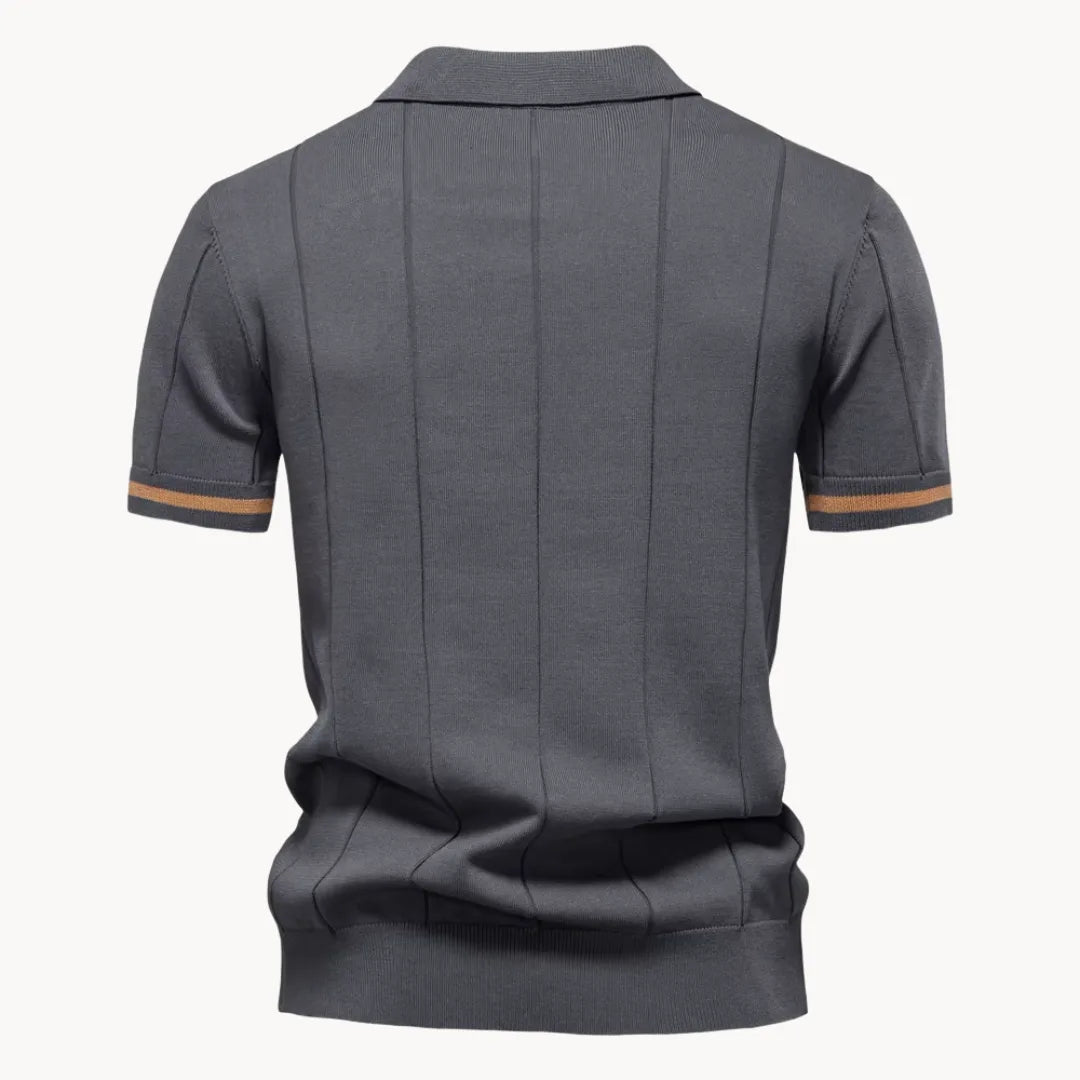 Polo met korte rits en klassieke kraag
